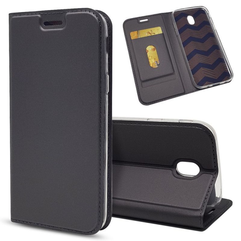 Flip Case Samsung Galaxy J7 2017 Schwarz Magnetverschluss