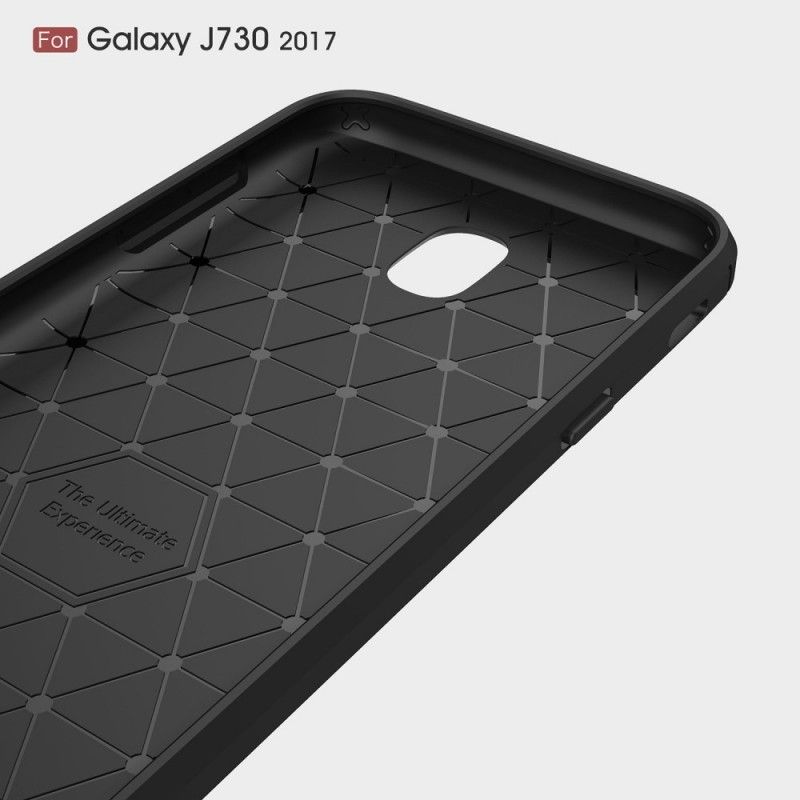 Hülle Für Samsung Galaxy J7 2017 Schwarz Gebürstete Kohlefaser