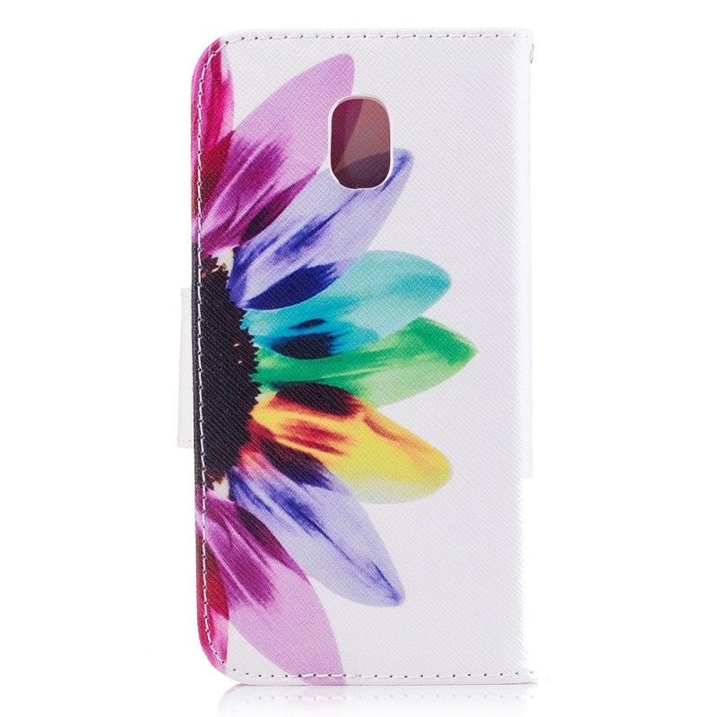 Lederhüllen Samsung Galaxy J7 2017 Handyhülle Aquarellblume