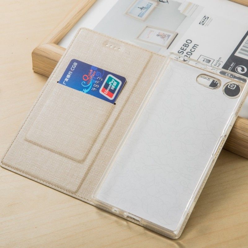 Flip Case Sony Xperia XZ1 Compact Schwarz Strukturiert