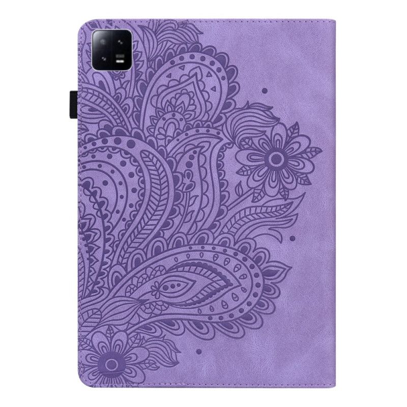 Case Xiaomi Pad 6 Florale Lederoptik
