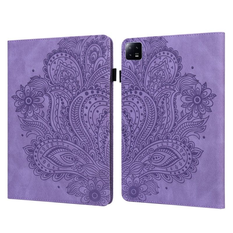 Case Xiaomi Pad 6 Florale Lederoptik