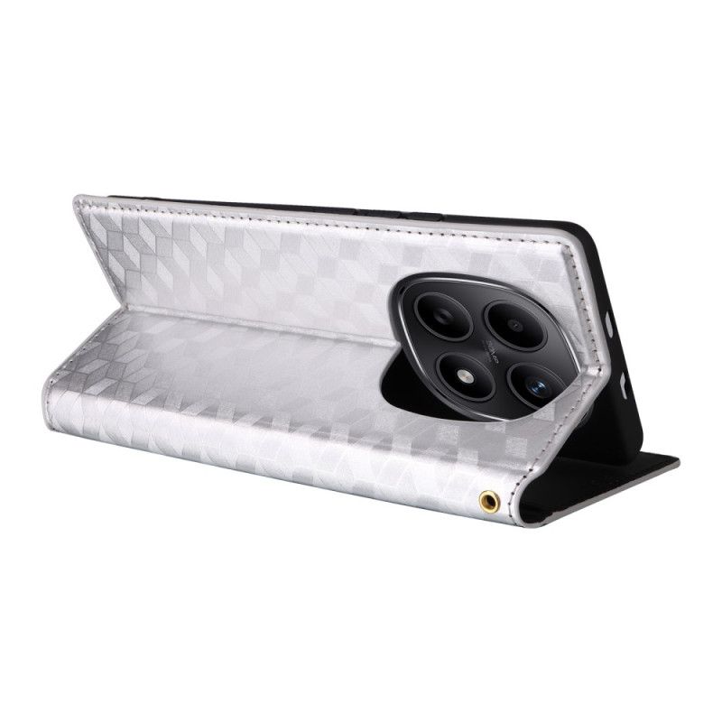 Flip Case Xiaomi Redmi Note 15 5g Handyhülle Graviertes Rautenmuster