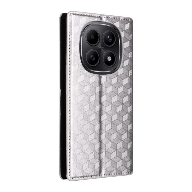 Flip Case Xiaomi Redmi Note 15 5g Handyhülle Graviertes Rautenmuster