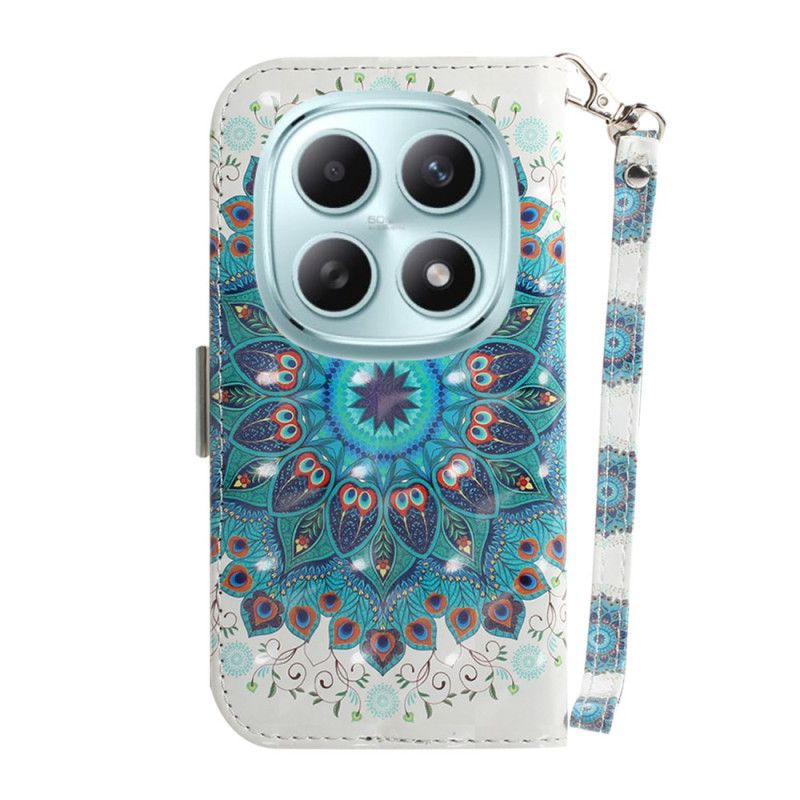 Lederhüllen Für Xiaomi Redmi Note 15 5g Grünes Mandala Mit Umhängeband