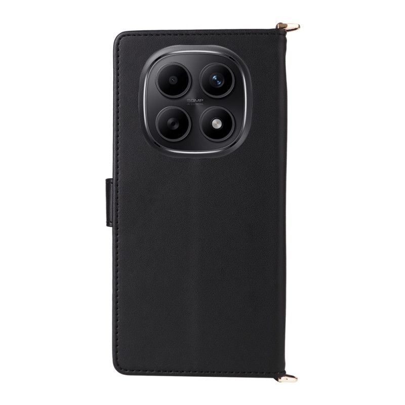 Lederhüllen Xiaomi Redmi Note 15 5g Gesteppt Mit Schulterriemen Armband