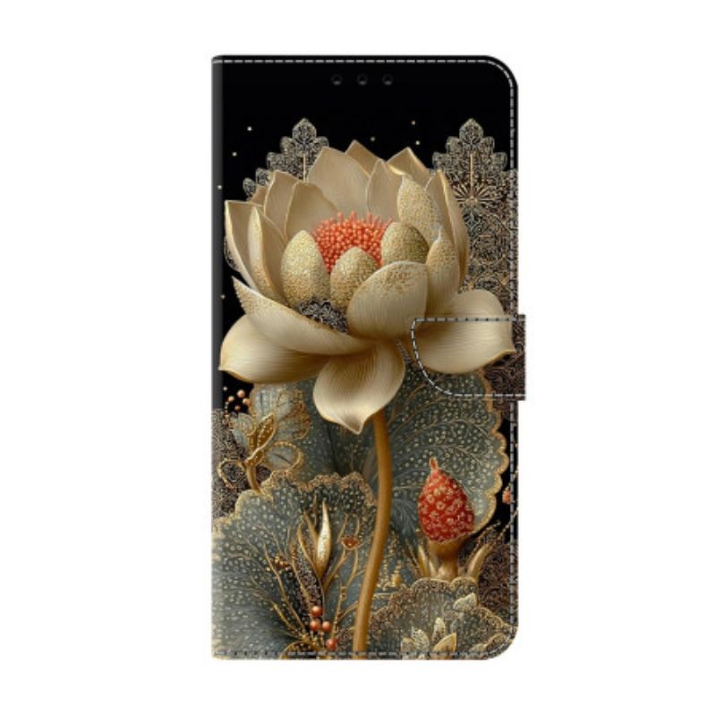 Lederhüllen Xiaomi Redmi Note 15 5g Goldener Lotus