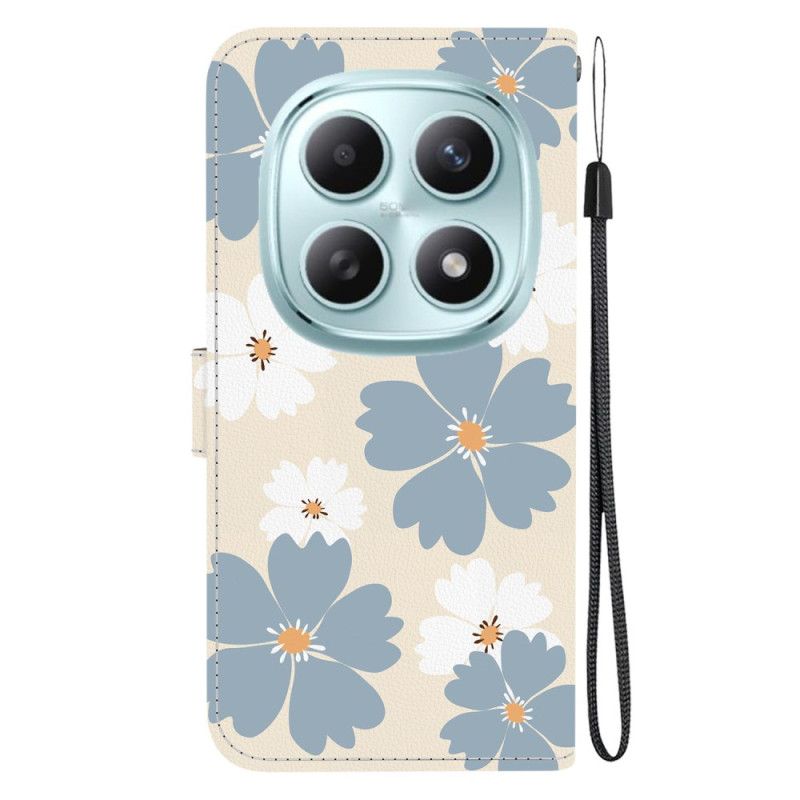 Lederhüllen Xiaomi Redmi Note 15 5g Handyhülle Blaue Gänseblümchen