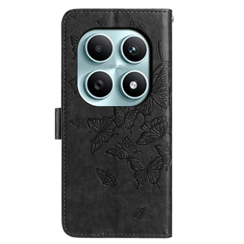 Lederhüllen Xiaomi Redmi Note 15 5g Handyhülle Gravierter Schmetterling