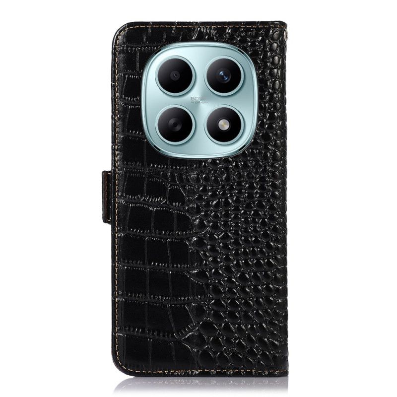 Lederhüllen Xiaomi Redmi Note 15 5g Handyhülle Rfid-schutz In Krokodiloptik