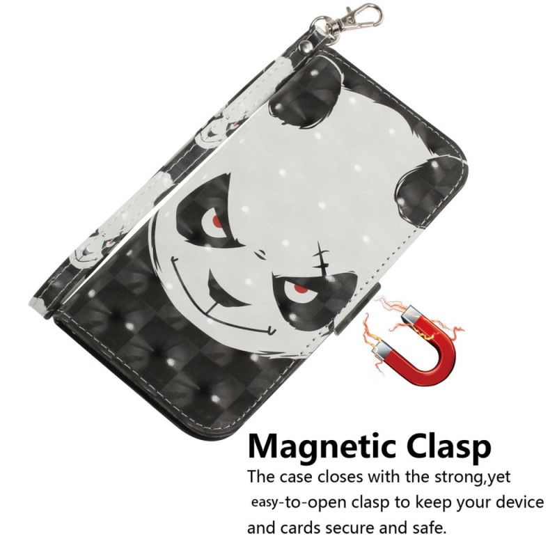 Lederhüllen Xiaomi Redmi Note 15 5g Handyhülle Wütender Panda Mit Umhängeband
