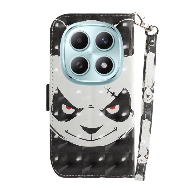 Lederhüllen Xiaomi Redmi Note 15 5g Handyhülle Wütender Panda Mit Umhängeband
