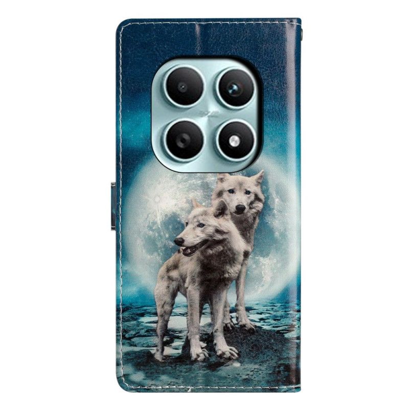 Lederhüllen Xiaomi Redmi Note 15 5g Handyhülle Zwei Wölfe