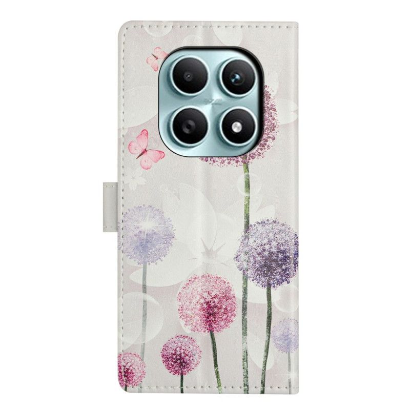 Lederhüllen Xiaomi Redmi Note 15 5g Löwenzahnmuster