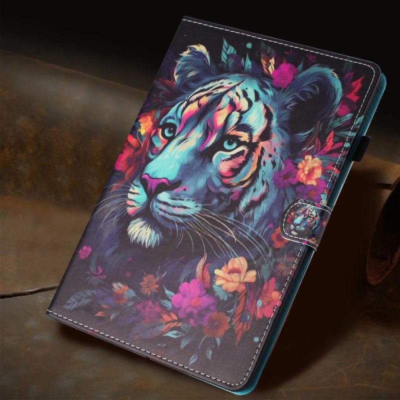 Case iPad (2025) Bunter Tiger