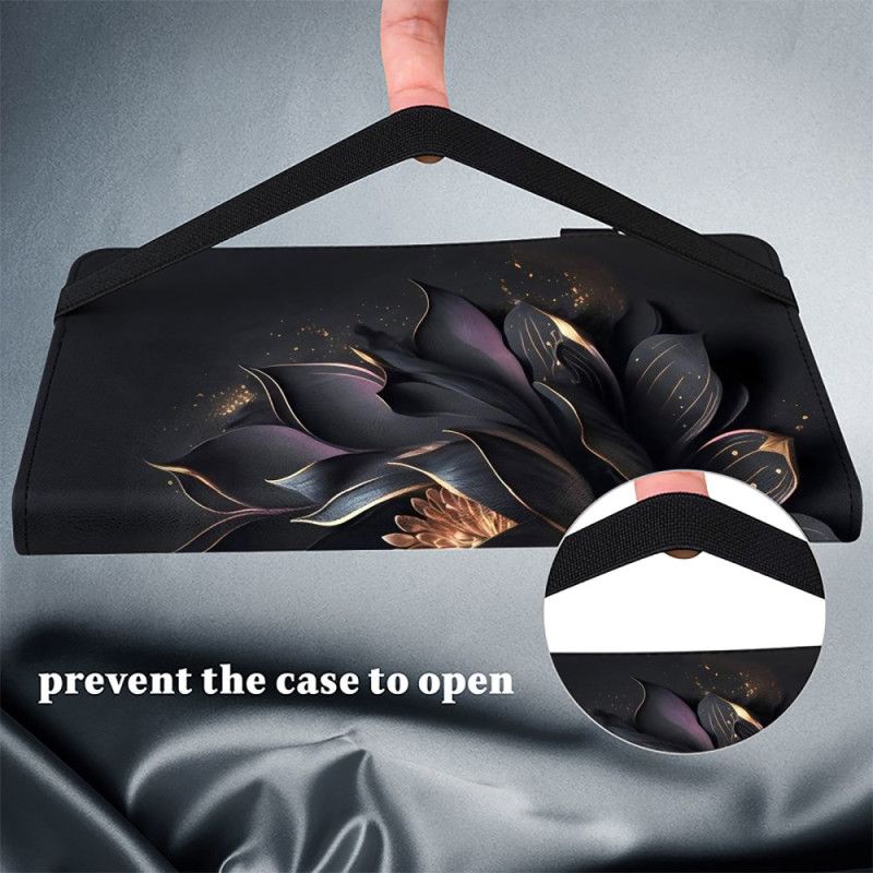 Case iPad (2025) Schwarze Rose