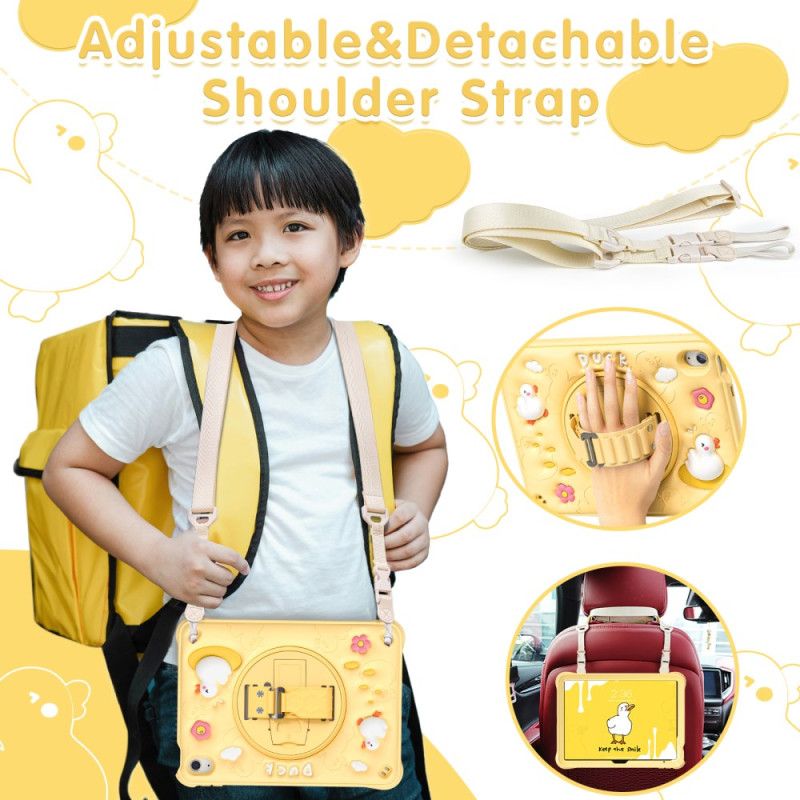 Hülle iPad (2025) Enten-ständer Mit Schultergurt Für Kinder