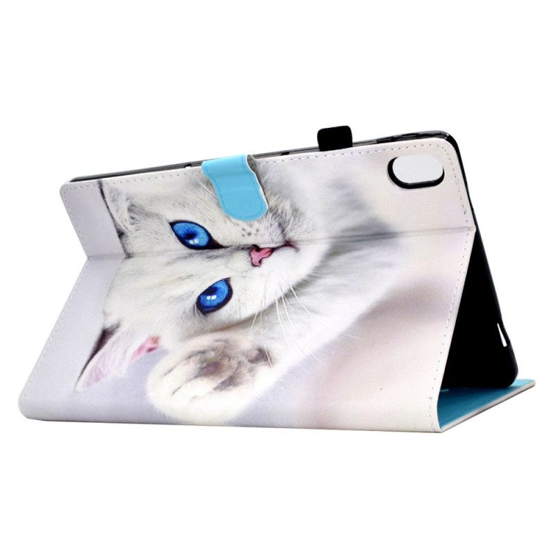 Lederhüllen Für iPad (2025) Blauäugige Weiße Katze
