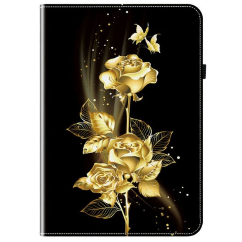 Lederhüllen Xiaomi Pad 7 / 7 Pro Handyhülle Goldene Rosen Und Schmetterlinge