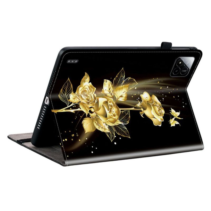 Lederhüllen Xiaomi Pad 7 / 7 Pro Handyhülle Goldene Rosen Und Schmetterlinge