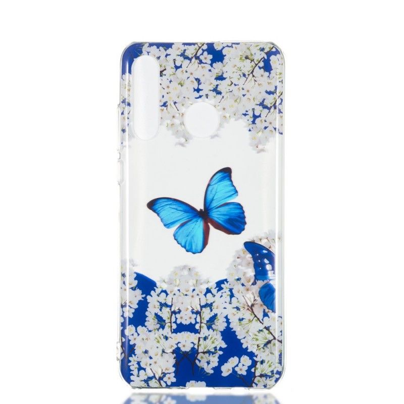 Hülle Huawei P30 Lite Handyhülle Blauer Schmetterling Und Winterblumen