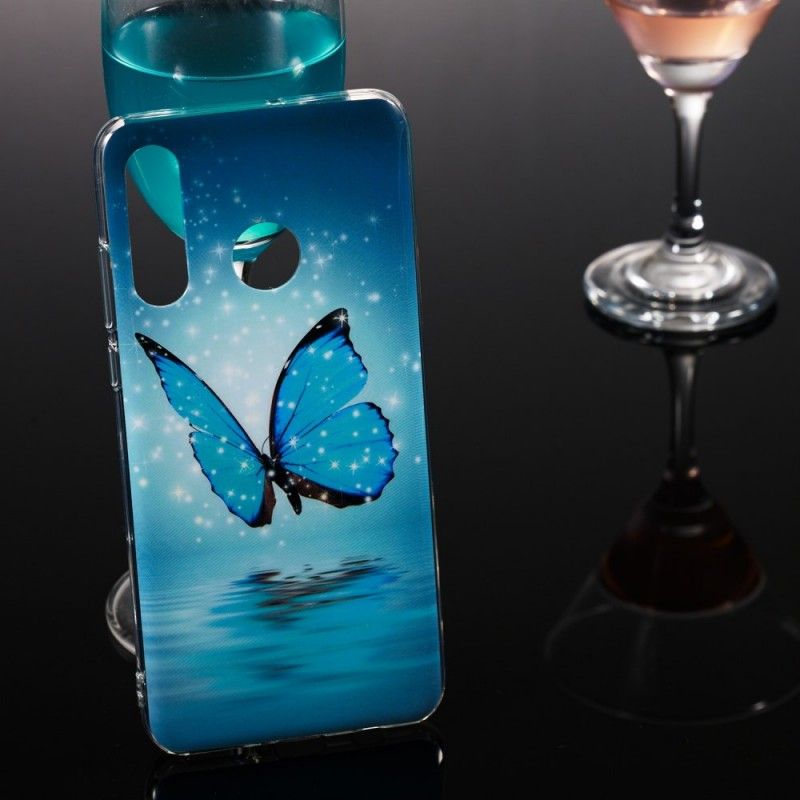 Hülle Huawei P30 Lite Handyhülle Fluoreszierender Blauer Schmetterling