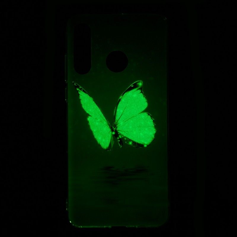 Hülle Huawei P30 Lite Handyhülle Fluoreszierender Blauer Schmetterling