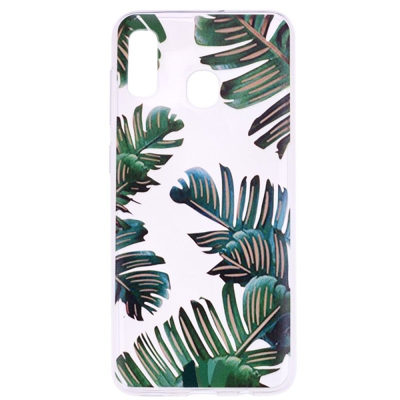 Hülle Huawei P30 Lite Handyhülle Transparente Grüne Blätter