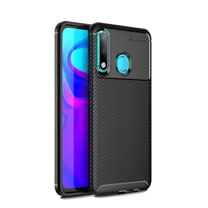 Hülle Huawei P30 Lite Schwarz Flexible Kohlefasertextur