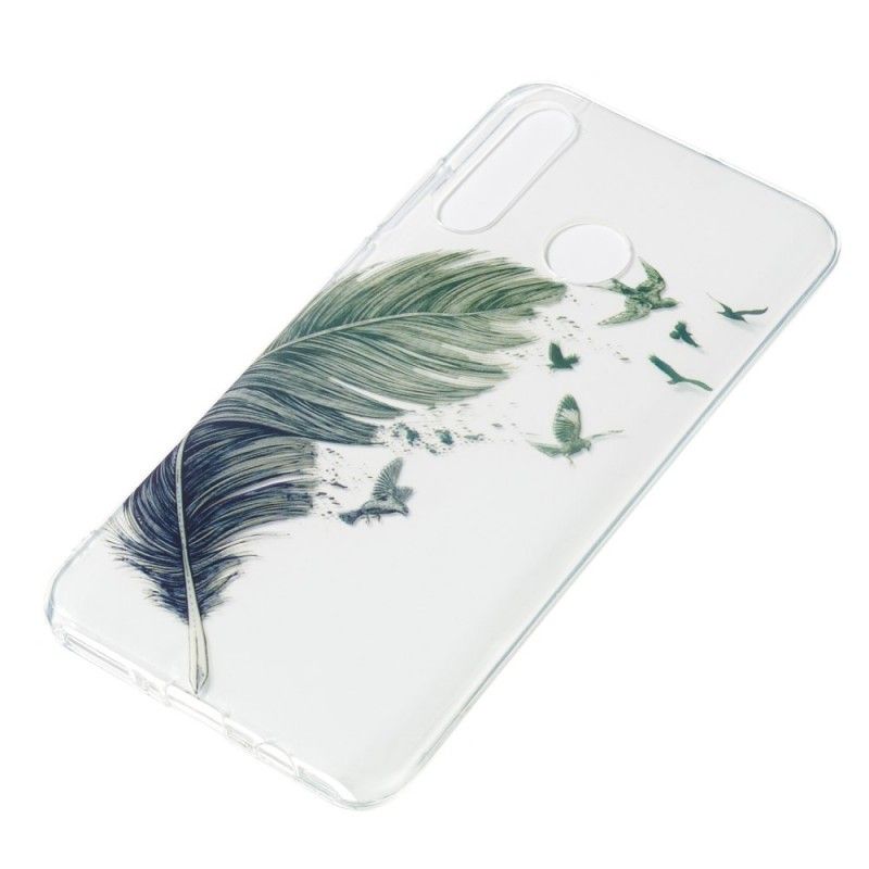 Hülle Huawei P30 Lite Transparente Farbige Federn