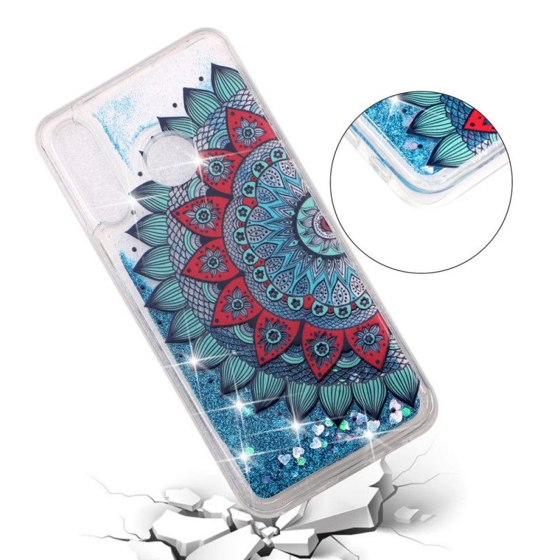 Hülle Huawei P30 Lite Transparentes Mandala Glitzert