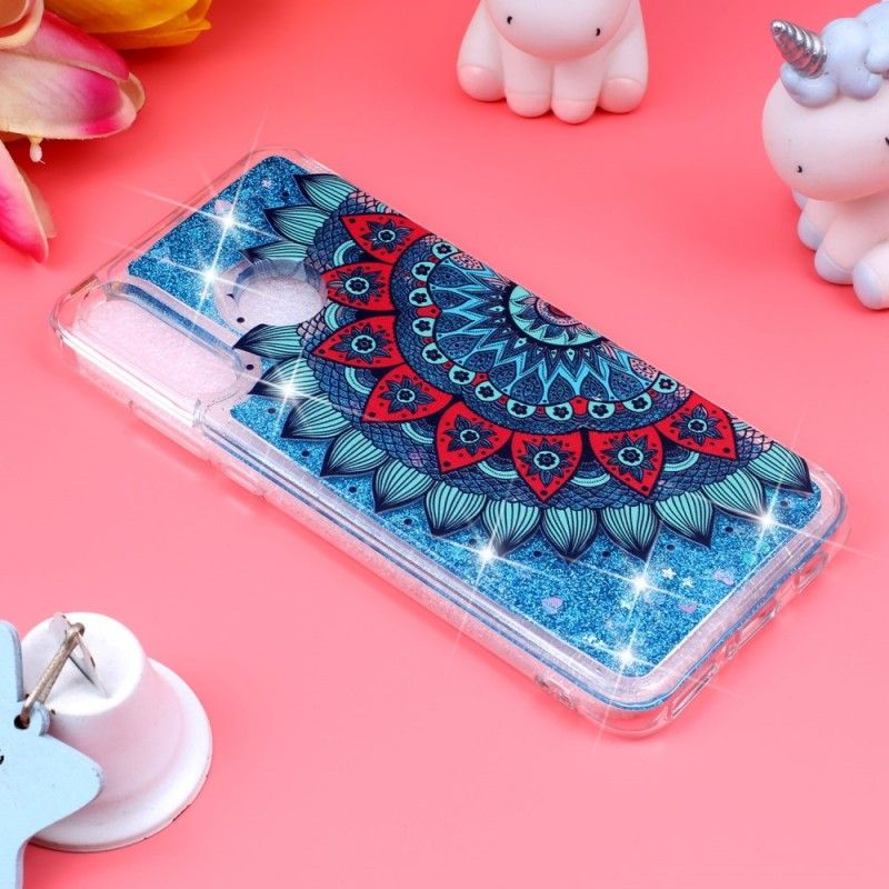 Hülle Huawei P30 Lite Transparentes Mandala Glitzert