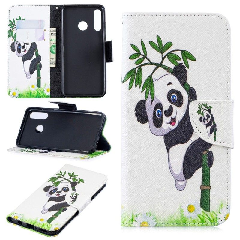 Lederhüllen Huawei P30 Lite Handyhülle Panda Auf Bambus
