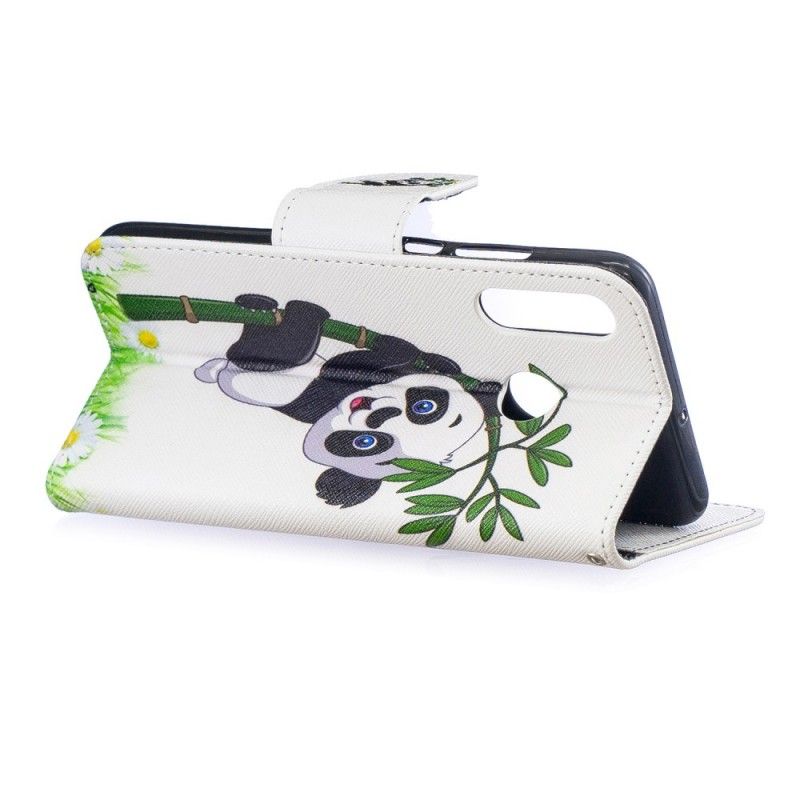 Lederhüllen Huawei P30 Lite Handyhülle Panda Auf Bambus