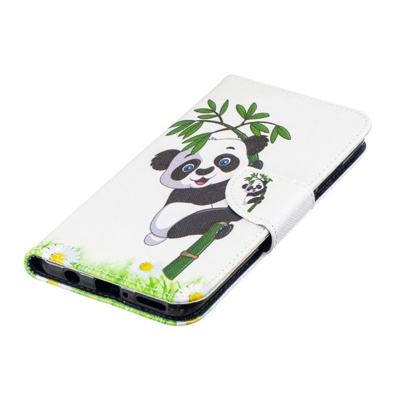 Lederhüllen Huawei P30 Lite Handyhülle Panda Auf Bambus