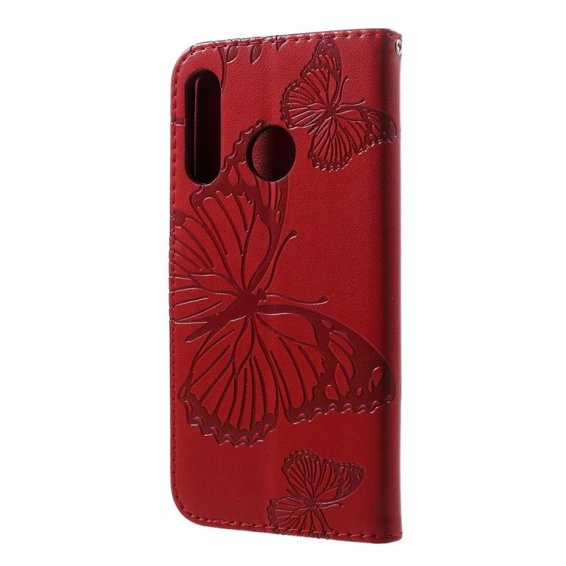 Lederhüllen Huawei P30 Lite Rot Handyhülle Riesige Tanga-Schmetterlinge