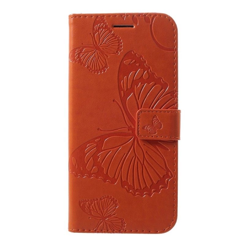 Lederhüllen Huawei P30 Lite Rot Handyhülle Riesige Tanga-Schmetterlinge