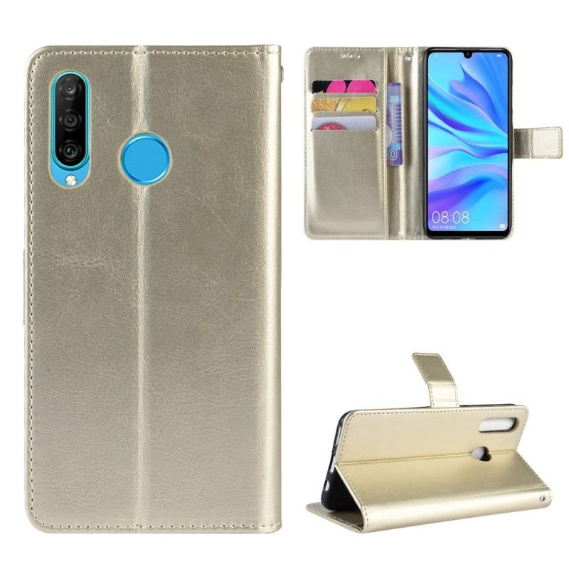 Lederhüllen Huawei P30 Lite Schwarz Auffälliges Kunstleder