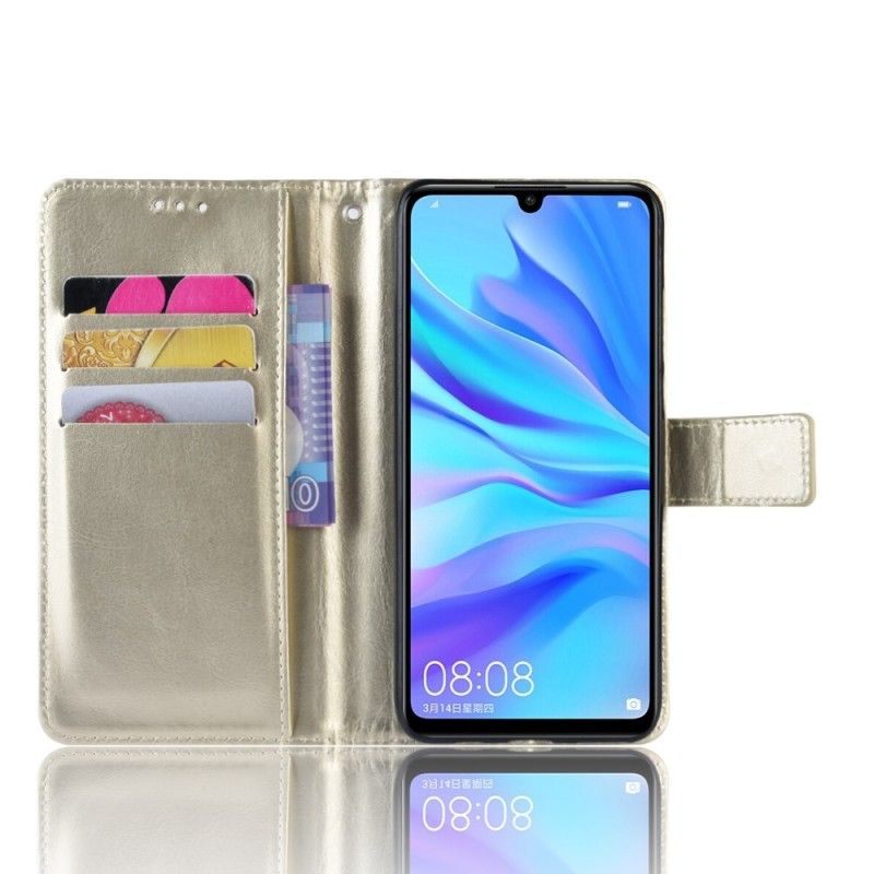 Lederhüllen Huawei P30 Lite Schwarz Auffälliges Kunstleder