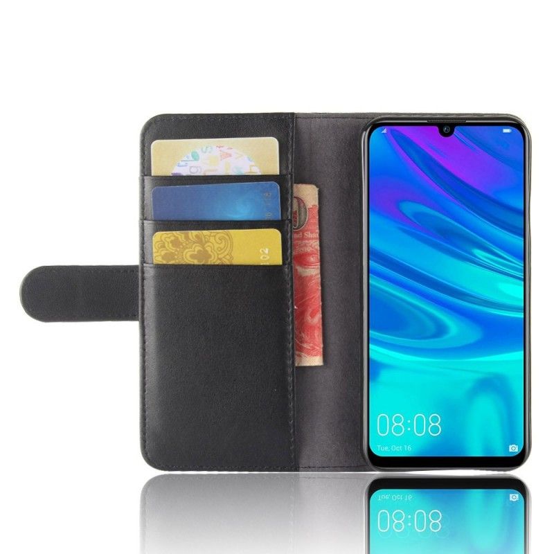 Lederhüllen Huawei P30 Lite Schwarz Gespaltenes Leder