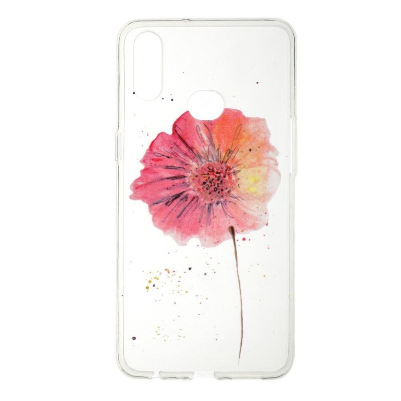 Hülle Für Samsung Galaxy A10S Transparente Aquarellmohnblume