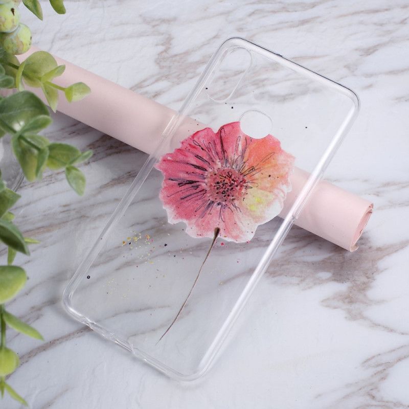 Hülle Für Samsung Galaxy A10S Transparente Aquarellmohnblume