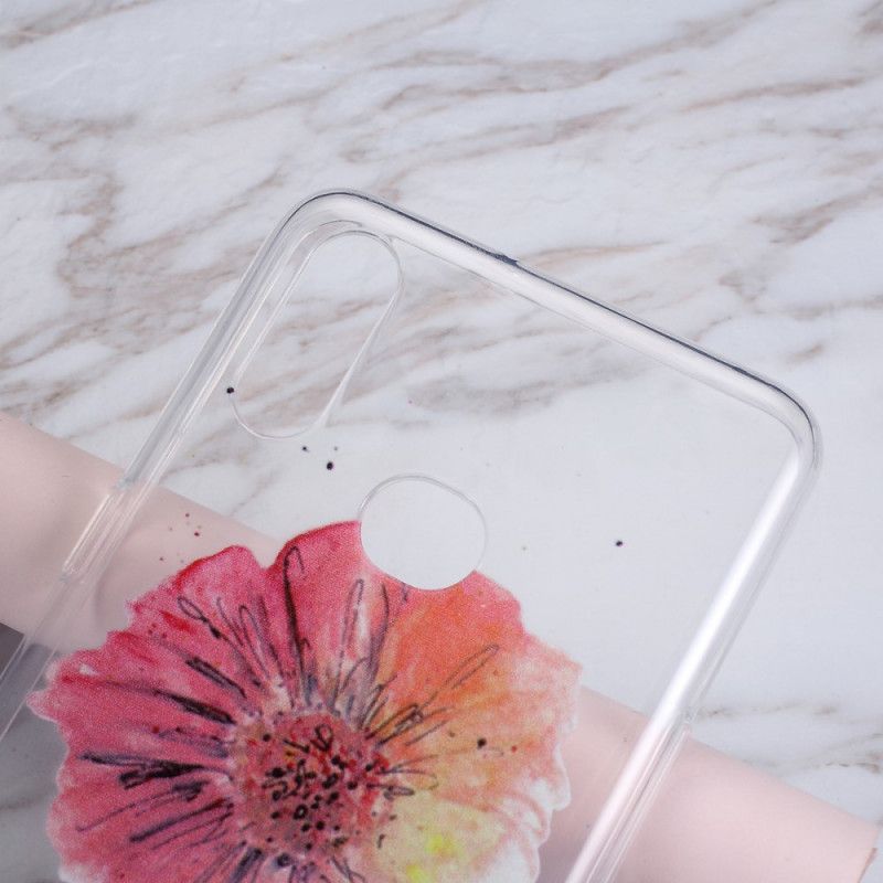 Hülle Für Samsung Galaxy A10S Transparente Aquarellmohnblume