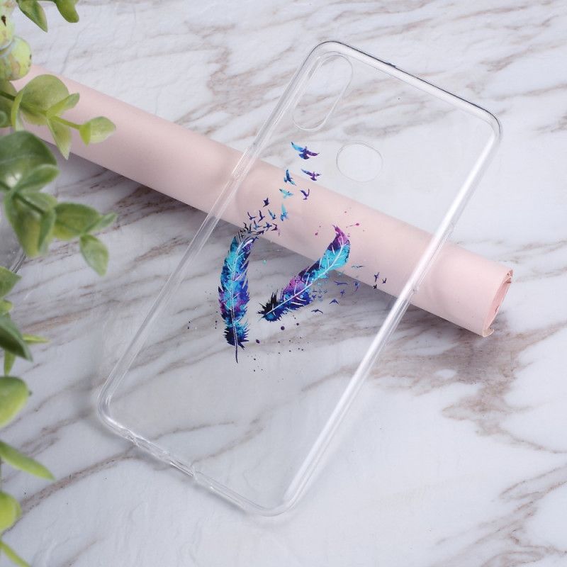 Hülle Samsung Galaxy A10S Handyhülle Transparente Federn