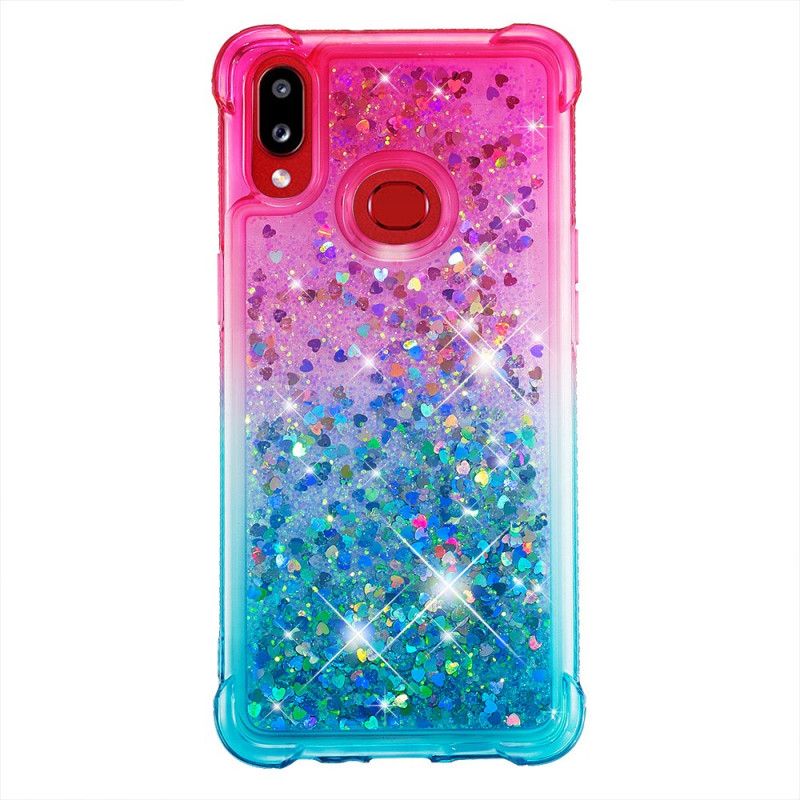 Hülle Samsung Galaxy A10S Magenta Farbiger Glitzer