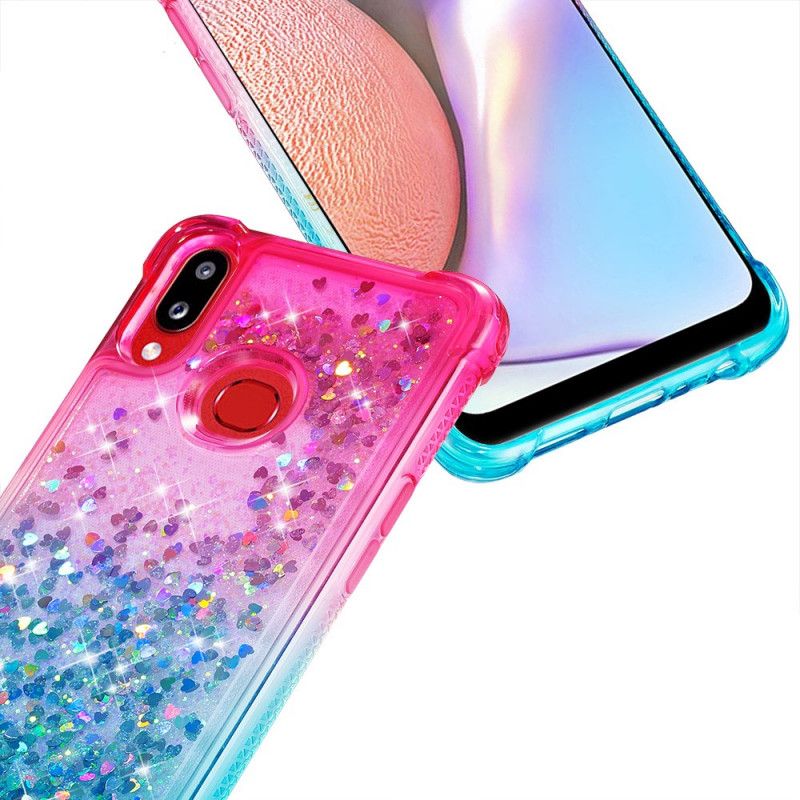 Hülle Samsung Galaxy A10S Magenta Farbiger Glitzer