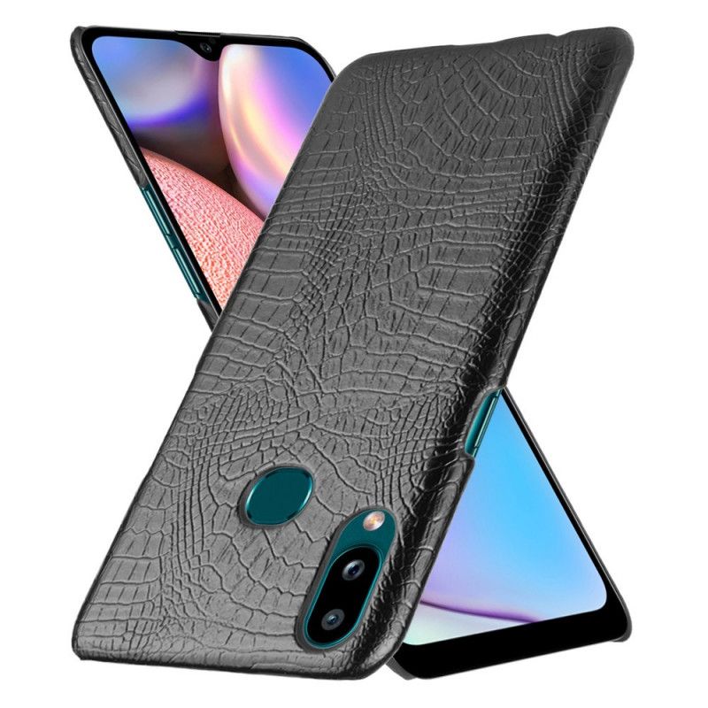 Hülle Samsung Galaxy A10S Schwarz Handyhülle Krokodilhauteffekt