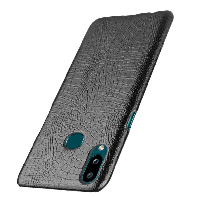 Hülle Samsung Galaxy A10S Schwarz Handyhülle Krokodilhauteffekt