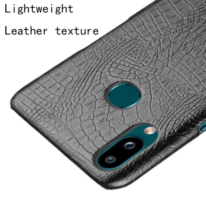 Hülle Samsung Galaxy A10S Schwarz Handyhülle Krokodilhauteffekt