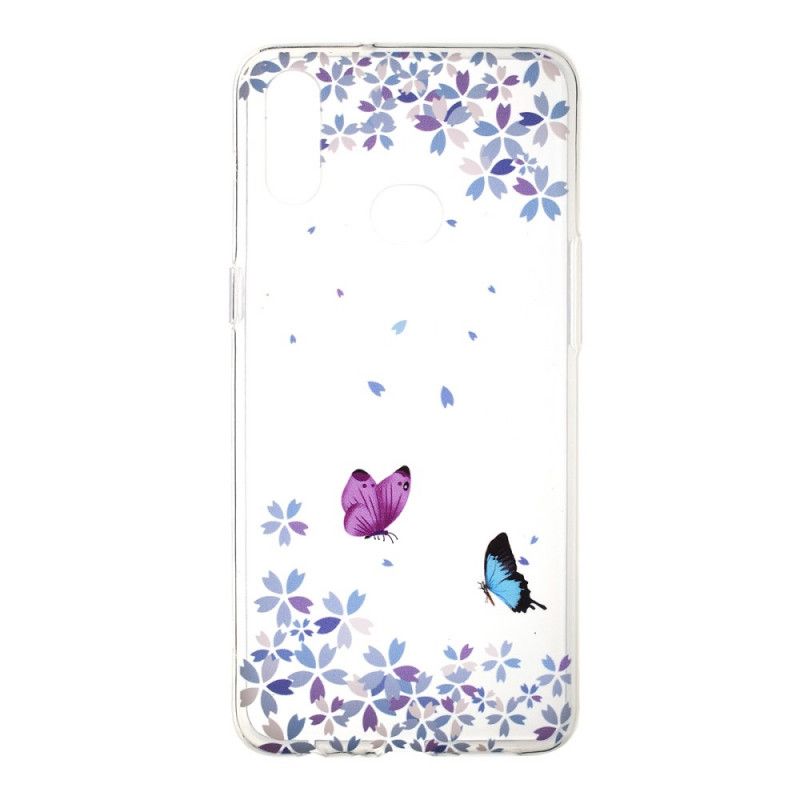 Hülle Samsung Galaxy A10S Transparente Schmetterlinge Und Blumen